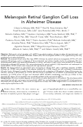 Cover page: Melanopsin retinal ganglion cell loss in Alzheimer disease