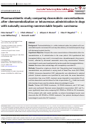 Cover page: Pharmacokinetic study comparing doxorubicin concentrations after chemoembolization or intravenous administration in dogs with naturally occurring nonresectable hepatic carcinoma