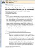 Cover page: Role of Spirituality in Coping with Breast Cancer: A Qualitative Study of Samoan Breast Cancer Survivors and their Supporters.