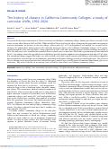 Cover page of The history of classics in California Community Colleges: a study of curricular shifts, 1992–2024