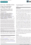 Cover page: First-Line Antituberculosis Drug Concentrations in Infants With HIV and a History of Recent Admission With Severe Pneumonia.