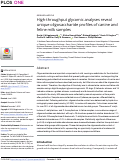 Cover page: High-throughput glycomic analyses reveal unique oligosaccharide profiles of canine and feline milk samples