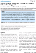 Cover page: Structural Design Principles of Complex Bird Songs: A Network-Based Approach