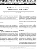 Cover page: Validation of a food frequency questionnaire for Hispanics.