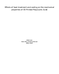 Cover page: Effects of heat treatment and cooling on the mechanical properties of 3D Printed Poly(Lactic Acid)