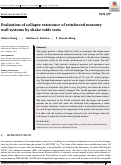 Cover page: Evaluation of collapse resistance of reinforced masonry wall systems by shake‐table tests