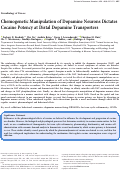 Cover page: Chemogenetic Manipulation of Dopamine Neurons Dictates Cocaine Potency at Distal Dopamine Transporters