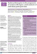 Cover page: Hydroxychloroquine in the pregnancies of women with lupus: a meta-analysis of individual participant data