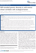 Cover page: SNP-revealed genetic diversity in wild emmer wheat correlates with ecological factors
