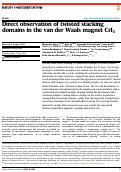 Cover page of Direct observation of twisted stacking domains in the van der Waals magnet CrI3.