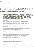 Cover page: Results of a Randomized, Double-Blinded, Placebo-Controlled, Phase 2.5 Study of Saracatinib (AZD0530), in Patients with Recurrent Osteosarcoma Localized to the Lung