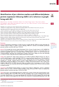 Cover page: Identification of pre-infection markers and differential plasma protein expression following SARS-CoV-2 infection in people living with HIV