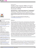 Cover page: Auditory chain reaction: Effects of sound pressure and particle motion on auditory structures in fishes