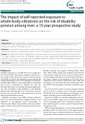 Cover page: The impact of self-reported exposure to whole-body-vibrations on the risk of disability pension among men: A 15 year prospective study