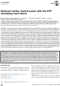 Cover page: Reduced cardiac muscle power with low ATP simulating heart failure.