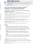 Cover page: Privacy, bias and the clinical use of facial recognition technology: A survey of genetics professionals