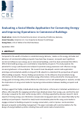 Cover page of Evaluating a Social Media Application for Conserving Energy and Improving Operations in Commercial Buildings