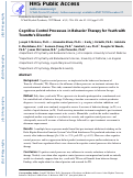 Cover page: Cognitive control processes in behavior therapy for youth with Tourettes disorder.