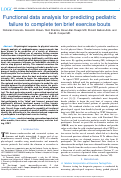 Cover page: Functional Data Analysis for Predicting Pediatric Failure to Complete Ten Brief Exercise Bouts