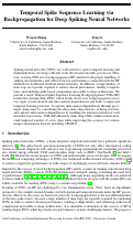 Cover page: Temporal Spike Sequence Learning via Backpropagation for Deep Spiking Neural Networks