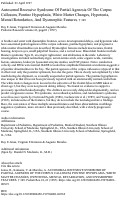 Cover page: Autosomal Recessive Syndrome of Partial Agenesis of The Corpus Callosum, Pontine Hypoplasia, White Matter Changes, Hypotonia, Mental Retardation, And Dysmorphic Features † 349