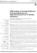 Cover page: IVIM Imaging of Paraspinal Muscles Following Moderate and High-Intensity Exercise in Healthy Individuals