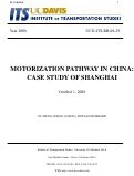 Cover page: Motorization Pathway in China: Case Study of Shanghai