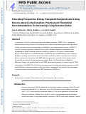 Cover page: Educating Prospective Kidney Transplant Recipients and Living Donors about Living Donation: Practical and Theoretical Recommendations for Increasing Living Donation Rates