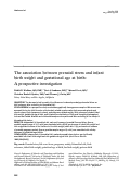 Cover page: The association between prenatal stress and infant birth weight and gestational age at birth: A prospective investigation