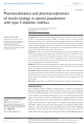 Cover page: Pharmacokinetics and pharmacodynamics of insulin analogs in special populations with type 2 diabetes mellitus