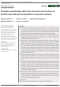 Cover page: Drought ecohydrology alters the structure and function of benthic invertebrate communities in mountain streams