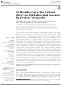 Cover page: 3D Ultrastructure of the Cochlear Outer Hair Cell Lateral Wall Revealed By Electron Tomography