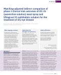 Cover page: Matching-adjusted indirect comparison of phase 3 clinical trial outcomes of OC-01 (varenicline solution) nasal spray and lifitegrast 5% ophthalmic solution for the treatment of dry eye disease.