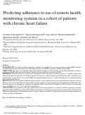 Cover page: Predicting adherence to use of remote health monitoring systems in a cohort of patients with chronic heart failure