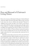 Cover page: Fear and Bernard of Clairvaux's Living Stones