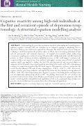 Cover page: Cognitive reactivity among high‐risk individuals at the first and recurrent episode of depression symptomology: A structural equation modelling analysis