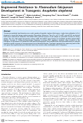 Cover page: Engineered Resistance to Plasmodium falciparum Development in Transgenic Anopheles stephensi
