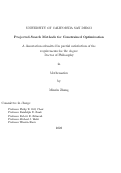 Cover page: Projected-Search Methods for Constrained Optimization