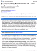 Cover page: Measuring Cardiac Autonomic Nervous System (ANS) Activity in Toddlers - Resting and Developmental Challenges.