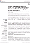Cover page: Resting State Vagally-Mediated Heart Rate Variability Is Associated With Neural Activity During Explicit Emotion Regulation.