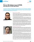 Cover page: How do DEI initiatives impact STEMM, and why do we still need them?