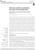 Cover page: Retrieval and Reconsolidation Accounts of Fear Extinction