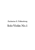 Cover page: Solo Violin No.1
