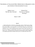 Cover page: The Speed of Gasoline Price Response in Markets With and Without Edgeworth Cycles