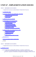 Cover page: Unit 67 - Implementation Issues