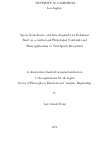 Cover page: Speech Normalization and Data Augmentation Techniques Based on Acoustical and Physiological Constraints and Their Applications to Child Speech Recognition