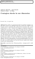 Cover page: Contagion Shocks in One Dimension