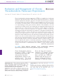 Cover page: Evaluation and Management of Chronic Thromboembolic Pulmonary Hypertension.