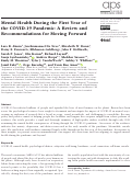 Cover page: Mental Health During the First Year of the COVID-19 Pandemic: A Review and Recommendations for Moving Forward