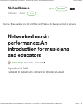 Cover page: Networked music performance: An introduction for musicians and educators